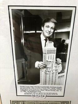 Signed Donald Trump $1 Bill, 1990 Playboy Magazine, Washington Post Photograph