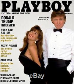 Signed Donald Trump $1 Bill, 1990 Playboy Magazine, Washington Post Photograph