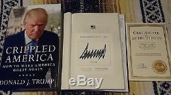 Signed Donald Trump Book Crippled America How To Make Great Again 1/1 HC COA