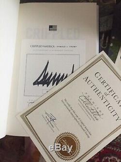 Signed Numbered President Donald J. Trump Crippled America Book New With Coa