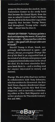 TRUMP THE ART OF THE DEAL (1987) DONALD TRUMP SIGNED 1ST EDITION Early Printing