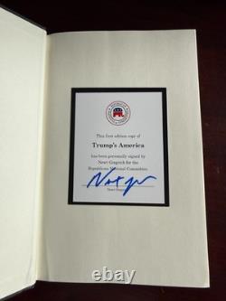 TRUMP The ART OF THE DEAL 1st FIRST EDITION + Trump's America SIGNED by Gingrich