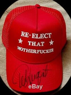 Ted Nugent Signed Donald Trump Campaign Hat Re-Elect That Motherfcker