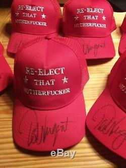 Ted Nugent Signed Donald Trump Hat Re-Elect That Motherfcker! SOLD OUT MAGA