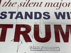 Trump 2015 Signed Silent Majority Campaign Sign Autographed