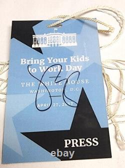 Trump AND Pence autographs White House Take Your Kids to Work Day credential