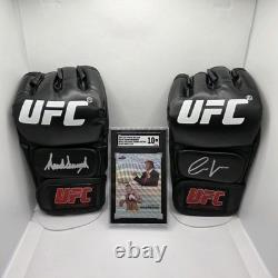 Trump + Conor McGregor REAL Autographed UFC GLOVEs + Leaf 10 Card COA