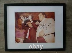 Trump Hogan Andre Autographed 8.5x11 WWF Photo Framed To 11x14 WrestleMania 4