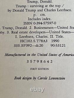 Trump Surviving At The Top, 1st Ed. #4 Only 500, Signed Donald Trump, Rare