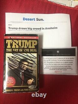 Trump The Art Of The Deal Book Signed On Cover Genuine COA Finance Advice