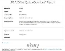 US PRESIDENT DONALD TRUMP FULL SIGNED COLOGNE BOX with PSA Quick opinon reviewed