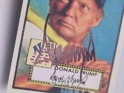 United States President Donald Trump Signed Baseball Card Presidential Document