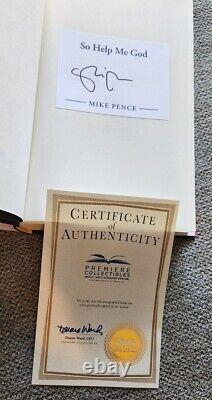 Vice President Mike Pence Signed So Help Me God Hc Book 1st Ed Vp Trump Coa