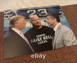 Vince McMahon with Donald Trump Signed Autographed 8x10 Photo WWE withCOA Rare