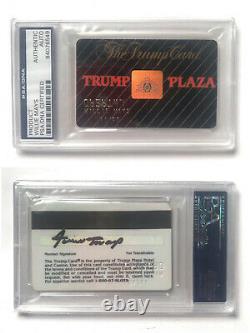 Willie Mays Signed Donald Trump Plaza Casino Card Auto PSA DNA
