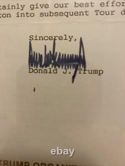 1990 Le Président Trump A Signé Tour De Trump Lettre Avec Enveloppe & Photos, Rare