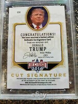 2016 Décision Donald J Trump Cut Signature Autographe Gma 8.5 Président