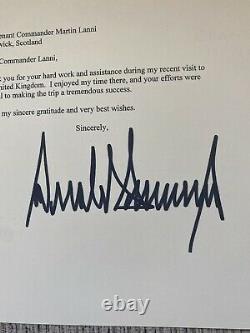 2018 Le Président Donald Trump A Signé Une Lettre Officielle De La Maison Blanche, Extrêmement Rare