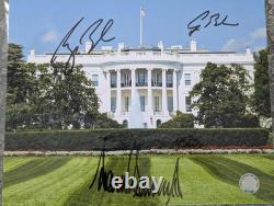 3 Présidents George HW Bush, George W Bush, Photo de la Maison Blanche signée par Donald Trump
