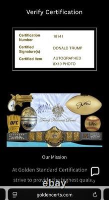 45e/47e PRÉSIDENT DES ÉTATS-UNIS DONALD J TRUMP PHOTO SIGNÉE À LA MAIN 8x10 COA