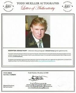 45e Président Américain Donald Trump Signé À La Main 8x10 Photo Couleur Todd Mueller Coa