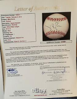 45e Président Donald Trump A Signé Oml Baseball Jsa Full Letter/psa Coa