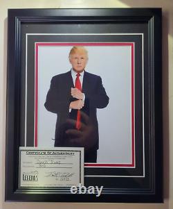 45e Président Donald Trump Hand Signed / Autographe Photo Framed Avec Coa