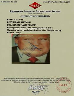 45e président des États-Unis Donald Trump a signé photo couleur 11x14 avec certificat d'authenticité de la PAAS