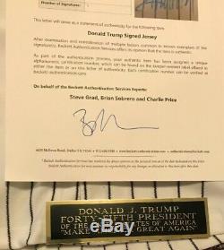 45ème Président De U Donald Trump Autographed Jersey New York Yankees Bas Rare