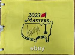 45ème Président Donald Trump Drapeau du Masters 2023 Signé Autographié Preuve Photo