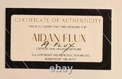 AIDAN FLUX Impression Authentique Signée à la Main Encadrée PRÉSIDENT DONALD TRUMP COA