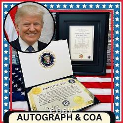 AUTENTIQUE Autographe de Donald Trump Inauguration Photo Signée COA