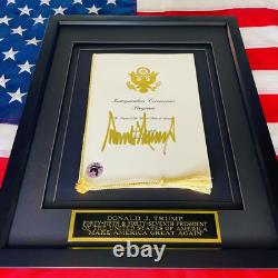 AUTENTIQUE Autographe de Donald Trump Inauguration Photo Signée COA