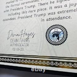 AUTENTIQUE Autographe de Donald Trump Inauguration Photo Signée COA