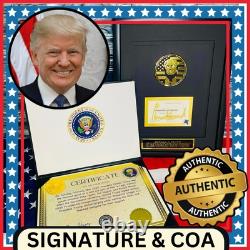 AUTENTIQUE Signature Autographe Billet Or Inauguration Donald Trump 2025