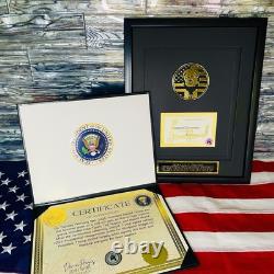 AUTENTIQUE Signature Autographe Billet Or Inauguration Donald Trump 2025