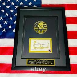 AUTENTIQUE Signature Autographe Billet Or Inauguration Donald Trump 2025