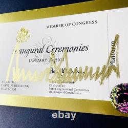 AUTENTIQUE Signature Autographe Billet Or Inauguration Donald Trump 2025