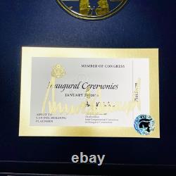 AUTENTIQUE Signature Autographe Billet Or Inauguration Donald Trump 2025