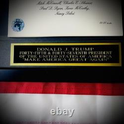 AUTENTIQUE Signature d'Autographe de Donald Trump Inauguration 2017