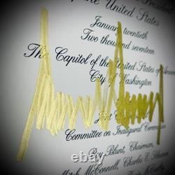 AUTENTIQUE Signature d'Autographe de Donald Trump Inauguration 2017