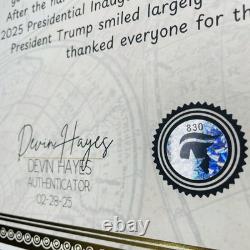 AUTENTIQUE Signature d'Inauguration de Donald Trump 2025