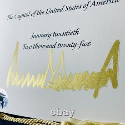 AUTENTIQUE Signature de Donald Trump 2025 Photo d'Inauguration avec Certificat d'Authenticité