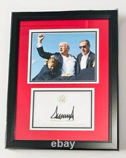 Affichage encadré signé par Donald Trump - Président Donald Trump, autographe de combat JSA