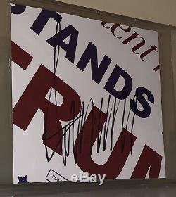 Affiche De Campagne Signée Par Donald Trump, Coupe, Signée, Sur Une Dalle, Signée Bas Beckett