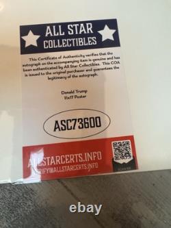 Affiche de campagne signée par le président Donald Trump 11x17 avec deux certificats d'authenticité ? Garanti