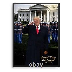 Affiche personnalisée de 18x24 pouces du 45e président Donald Trump - Signée par l'artiste et encadrée