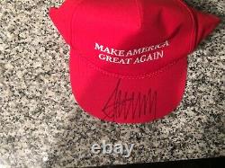 Authentique 2016 Donald Trump Signé Maga Hat Myrtle Beach, Sc Campagne