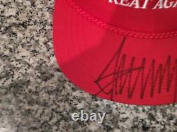 Authentique 2016 Donald Trump Signé Maga Hat Myrtle Beach, Sc Campagne