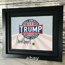 Authentique Donald Trump Autographe Signature Image signée MAGA avec COA